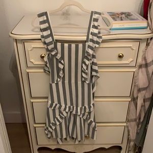 Grey and white striped dress